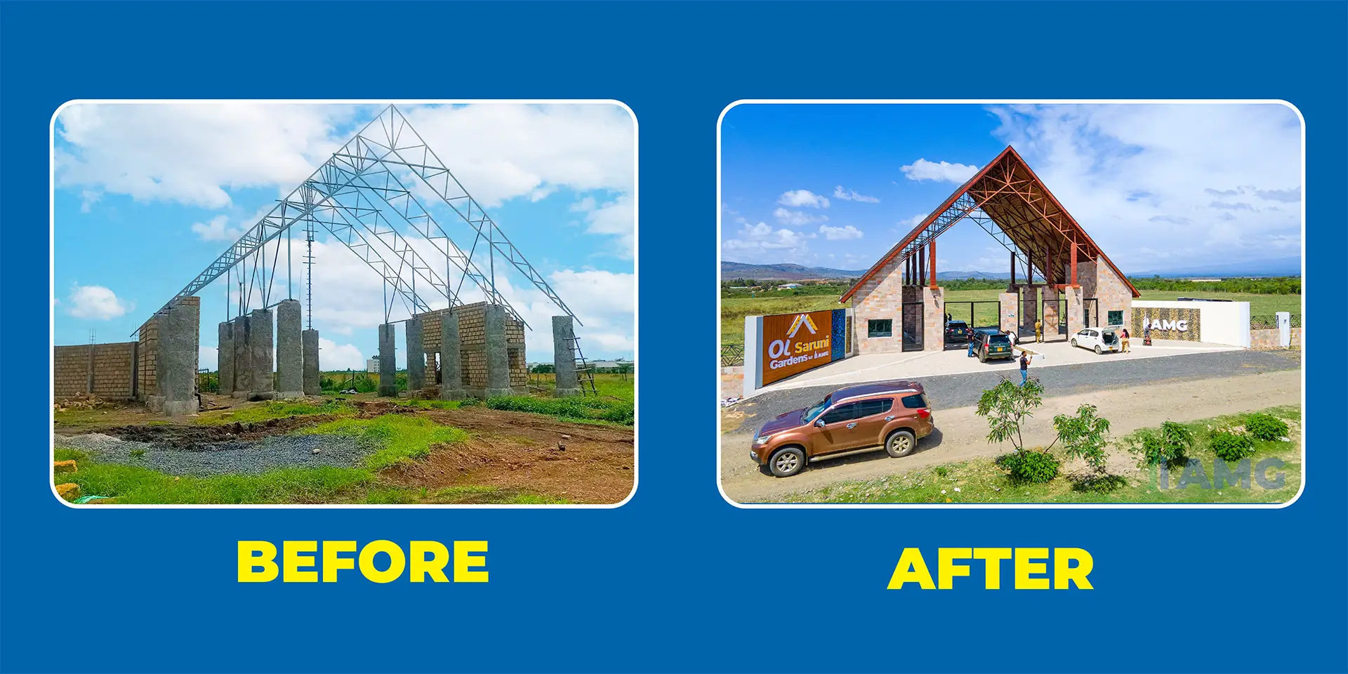Before vs. After: The Transformation of Ol Saruni Gardens Gate, Nanyuki